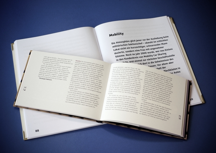 Grossdruck bei Pro Senectute Abbildung einer Schwarzschrift-Vorlage und dem Grossdruck-Buch dazu.